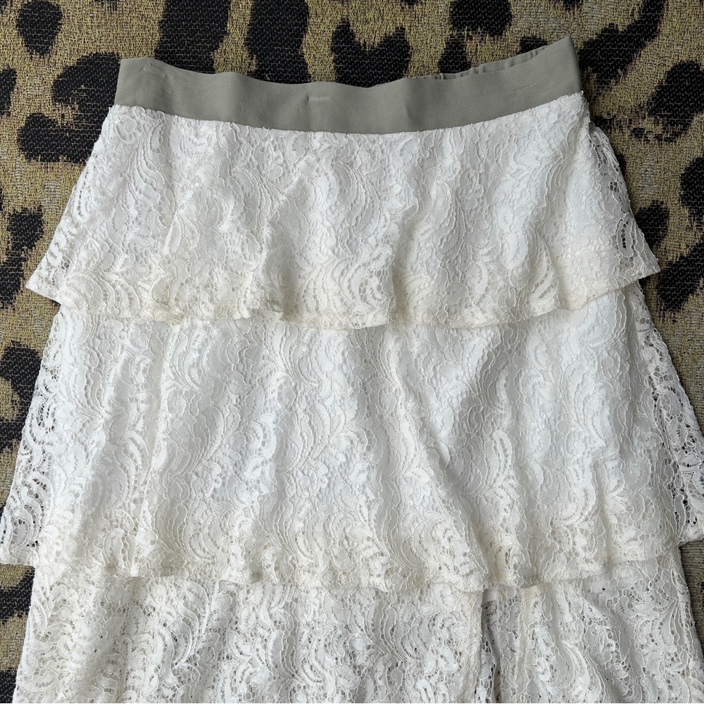 BAILEY44 tiered white lace ruffle tiered maxi skirt - Picture 11 of 16